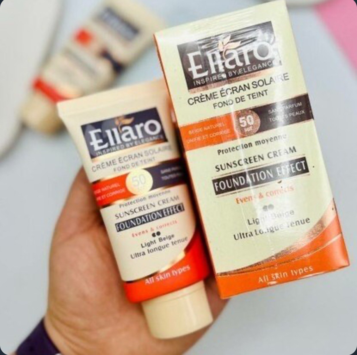 کرم ضدآفتاب رنگی الارو SPF 50 مدل Fond de Tein