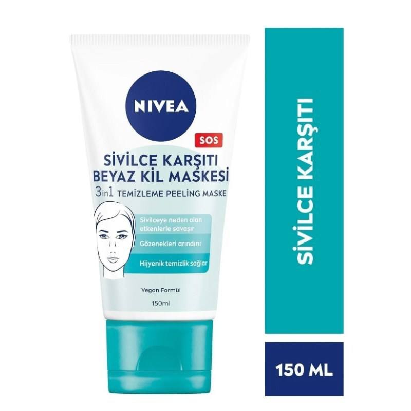 ماسک ضدجوش نیوآ با خاک رس سفید – NIVEA Sivilce Karşıtı Beyaz Kil Maskesi 150ml