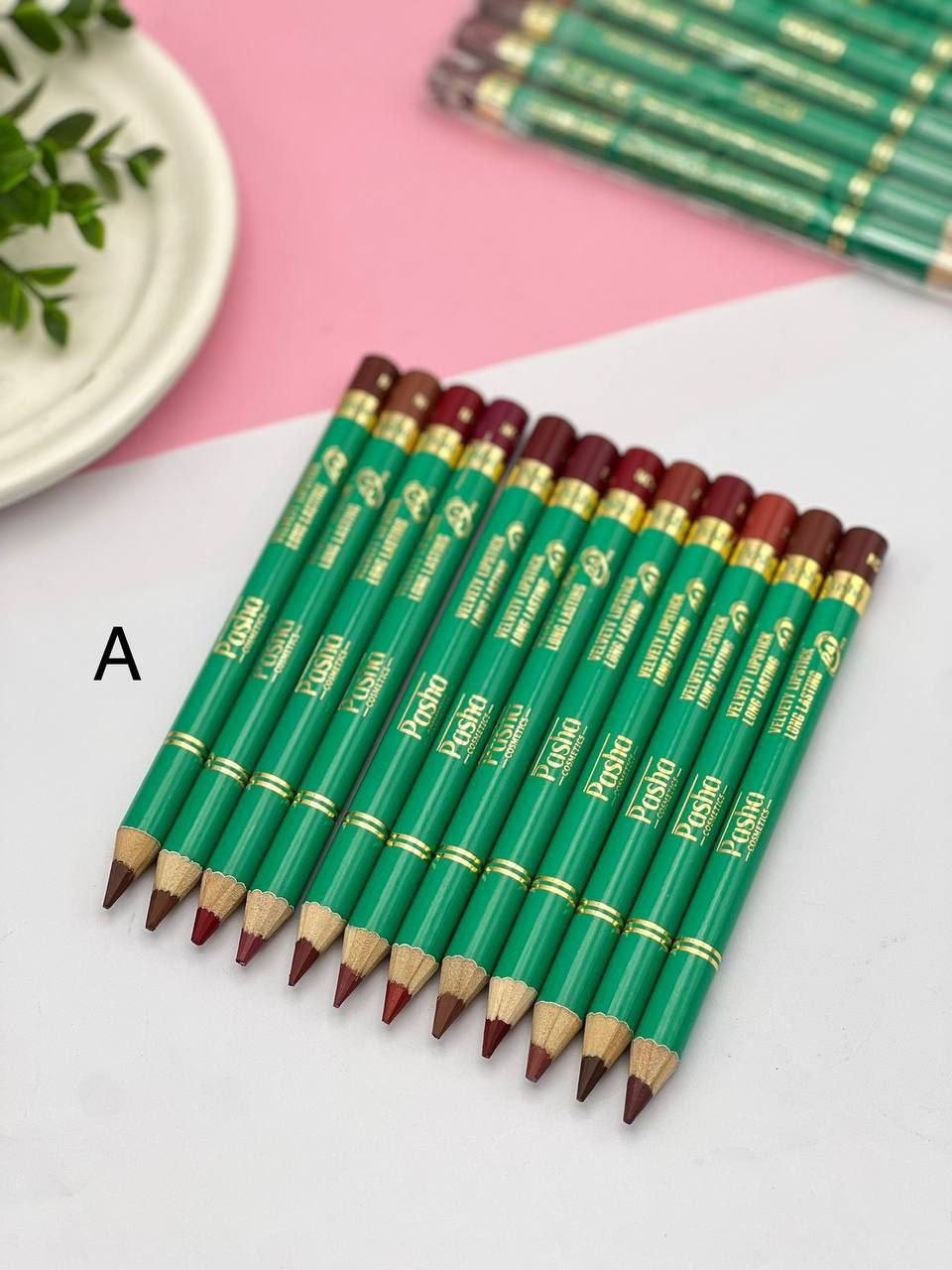پک 12 عددی مداد لب مخملی پاشا – Pasha Cosmetics Velvet Lip Pencil