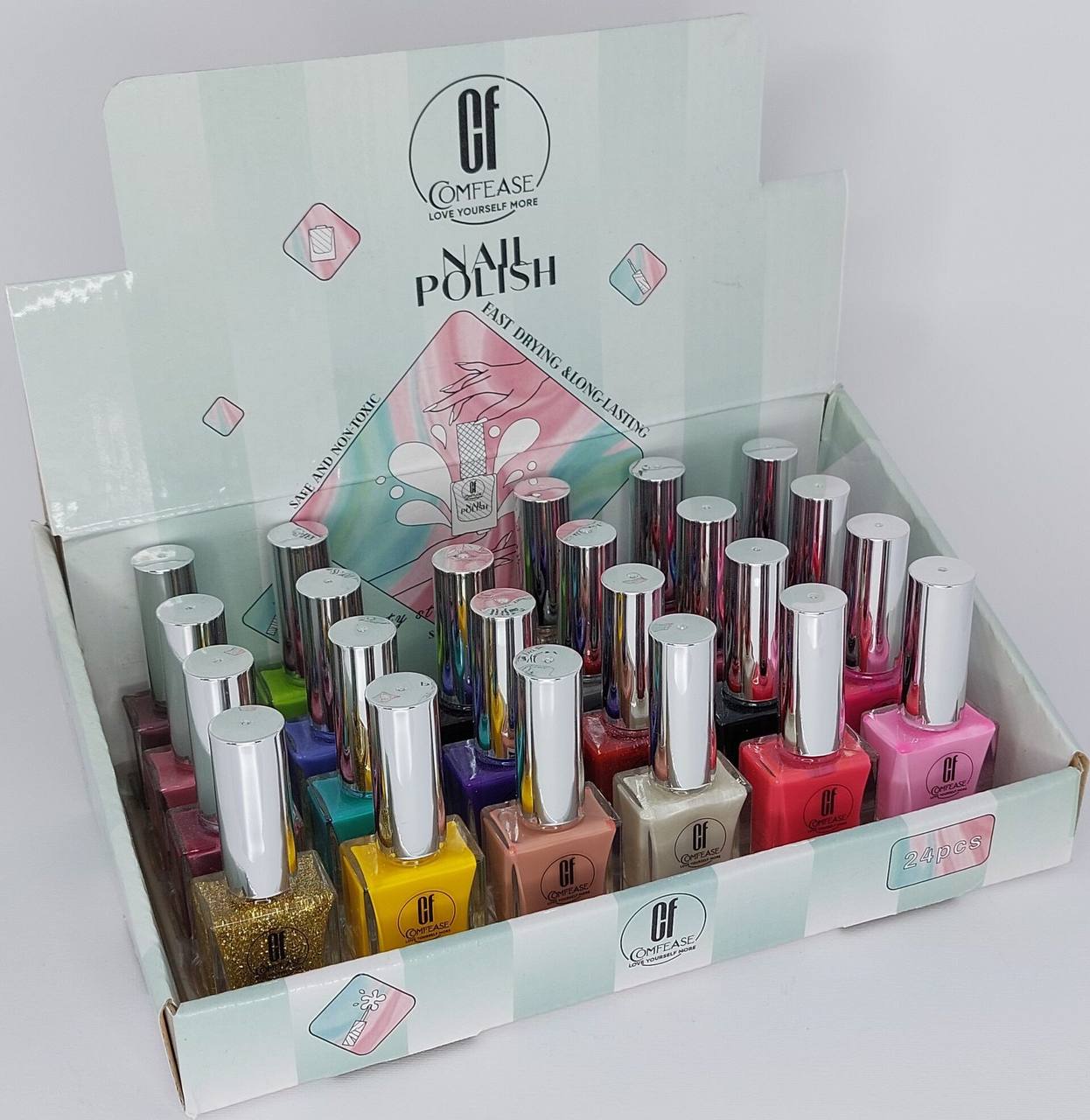 لاک ناخن کامفیز – CF Comfease Nail Polish مجموعه 24 عددی
